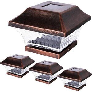 Solar Post Cap Lights Outdoor 4x4 LED Solar Garden Lighting Deck Fence Cap Light